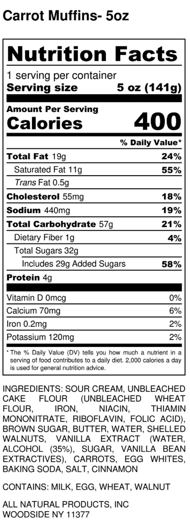 Carrot Nut Muffins 4 pack - #shop_#MuffinsDavidovich Bakery