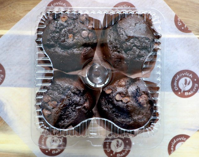 Double Chocolate Chip Muffins 4 Pack - #shop_#MuffinsDavidovich Bakery