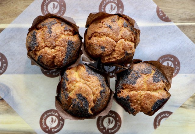 Lemon Poppy Muffins 4 Pack - #shop_#MuffinsDavidovich Bakery