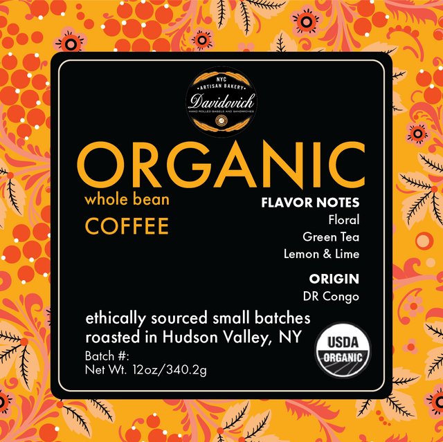 Organic Whole Bean Coffee 12oz - #shop_#CoffeeDavidovich Bakery