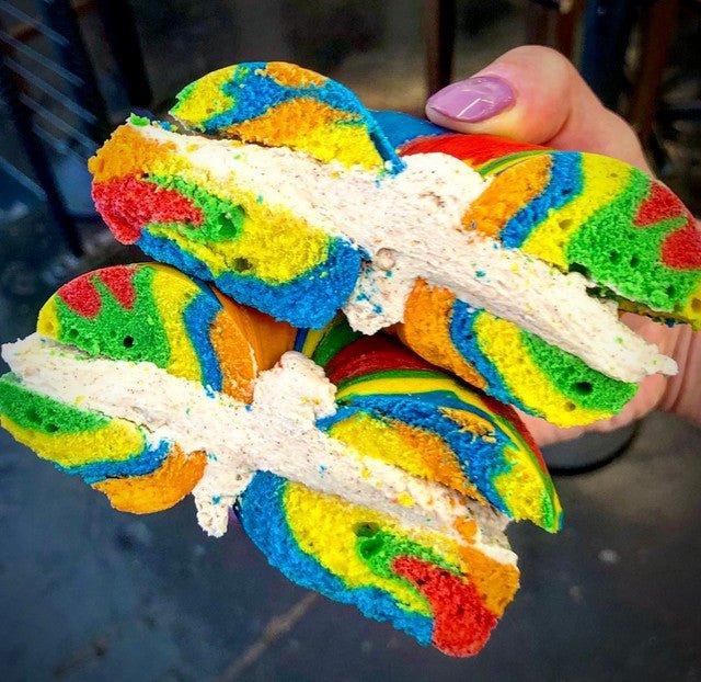 Rainbow Bagels 5 Pack - #shop_#BagelsDavidovich Bakery