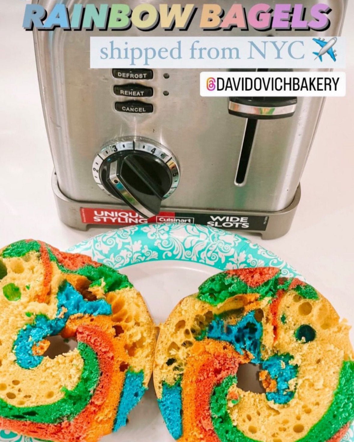 Rainbow Frozen Par Baked Bagels Case (5 Dozens) - shop_WholesaleDavidovich Bakery