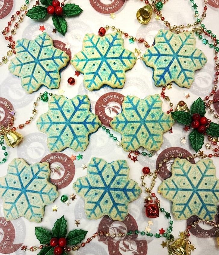 16oz Snow Flake Christmas Cookie Box - shop_Gift BoxesDavidovich Bakery