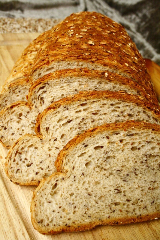 Bread Care Package: 2 pieces 1/2 loaf of 7 grain bread, 15 Bagels (5 Sesame 5 Everything 5 Plain) and 8 Muffins (2 Blueberry, 2 Double Chocolate, 2 Corn, 2 Lemon Poppy) - #shop_#breadsDavidovich Bakery