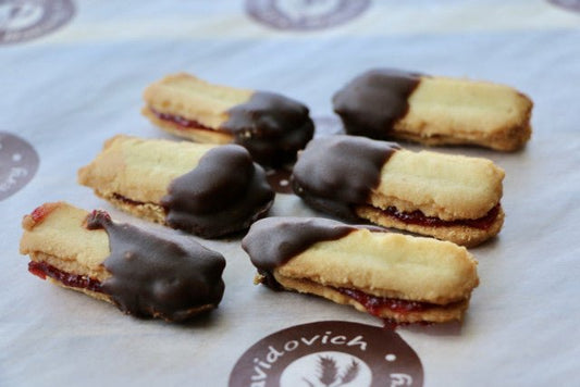 Chocolate Dipped Raspberry Filled Cookie Small Box 8oz - #shop_#cookiesDavidovich Bakery