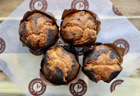 Lemon Poppy Muffins 4 Pack - #shop_#MuffinsDavidovich Bakery
